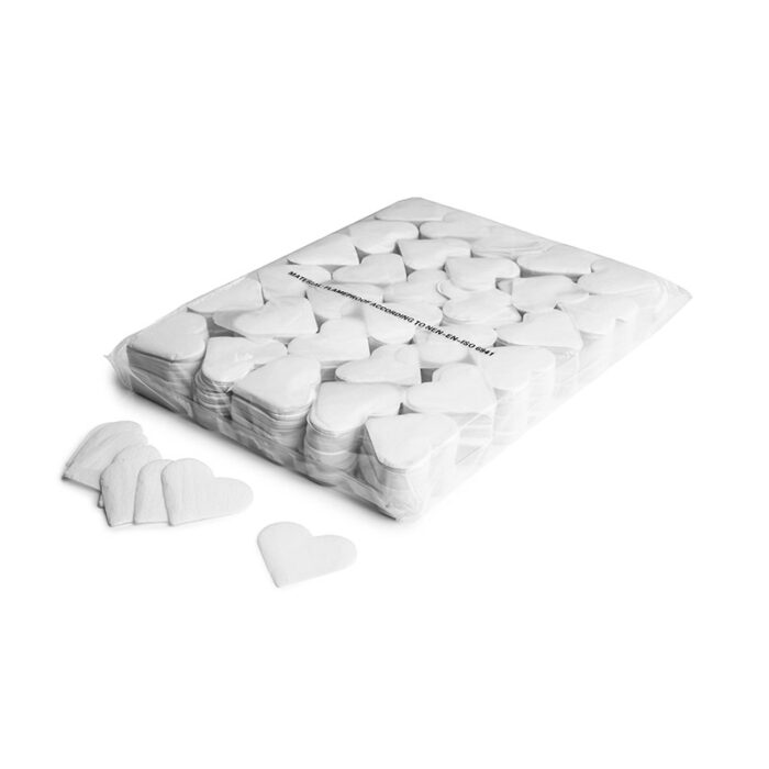 MagicFX - Slowfall confetti hearts Ø 55 mm - White